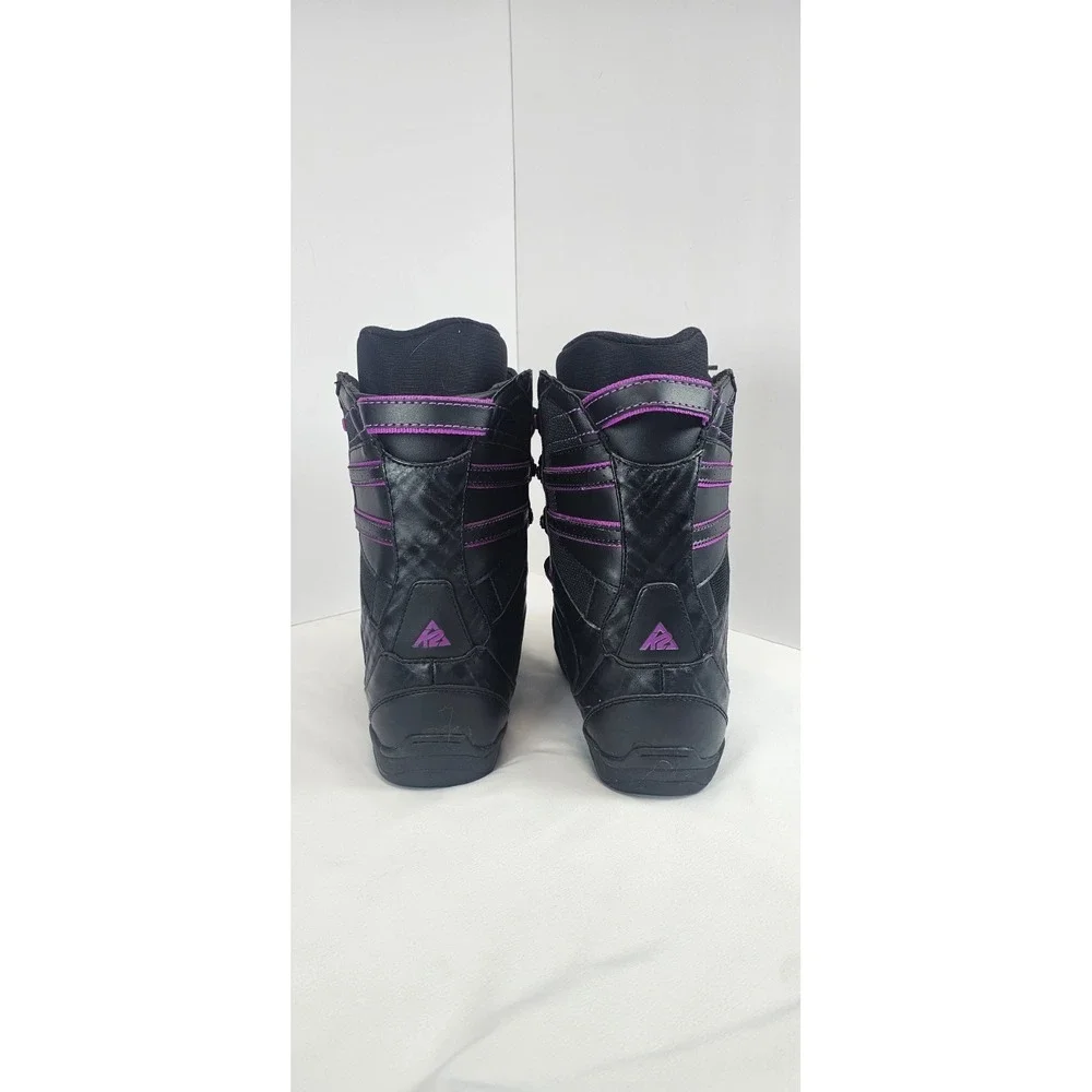 K2 Range Snowboard Boots‎ Womens 8 Black Purple Lace Up Winter Riding